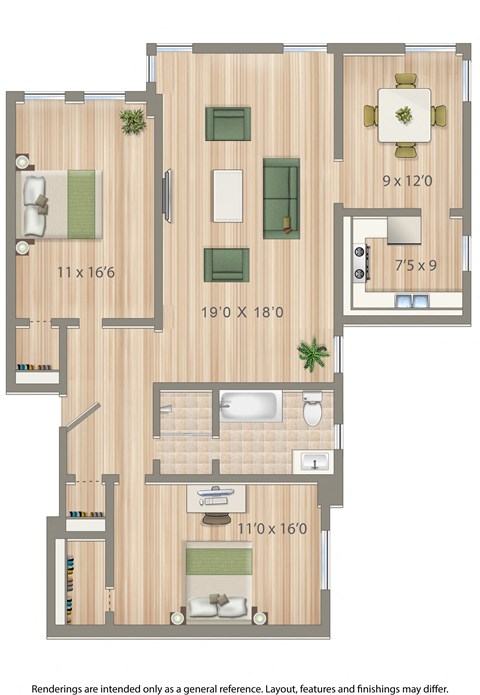 2800 woodley 2 bedroom apartment rendering in washington dc